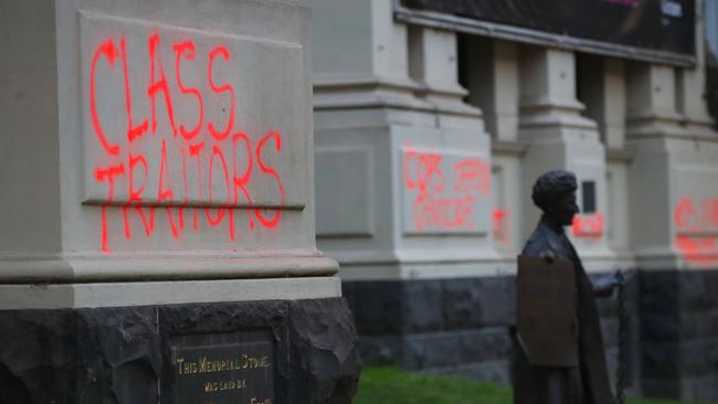 The attack follows vandalism of MP Josh Burns’ office on Wednesday. Picture: David Crosling