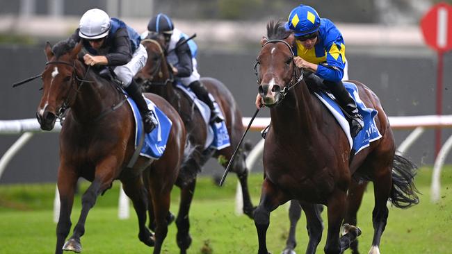 Air To Air (left) can resume with a win in the Midway Handicap. Picture: AAP Image