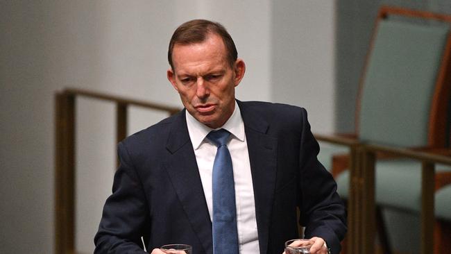 Former prime minister Tony Abbott during Question Time in the House of Representatives at Parliament House in Canberra, Wednesday, June 27, 2018. (AAP Image/Mick Tsikas) NO ARCHIVING