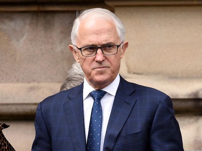 SYDNEY, AUSTRALIA - NCA NewsWire Photos SEPTEMBER, 25, 2020: Former Prime Minister Malcolm Turnbull is seen leaving the State funeral for former NSW Premier, The Honourable John Fahey AC, at St Mary's Cathedral in Sydney. Picture: NCA NewsWire/POOL/Bianca De Marchi