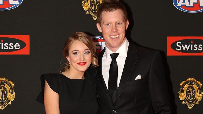 Jack Riewoldt and wife Carly Ziegler at the 2012 Brownlow Medal.