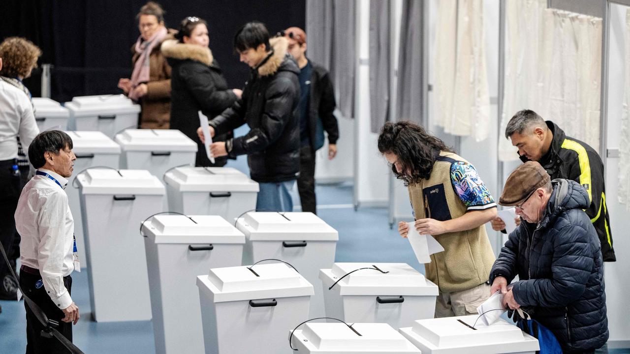 Greenland took to the polls this week, with the nation’s centre-right opposition party securing a surprise victory. Picture: Mads Claus Rasmussen/Ritzau Scanpix/AFP