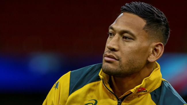 The rugby players’ union are reviewing how players can express their faith after Israel Folau was sacked by the ARU. Picture: Geoff Caddick/AFP