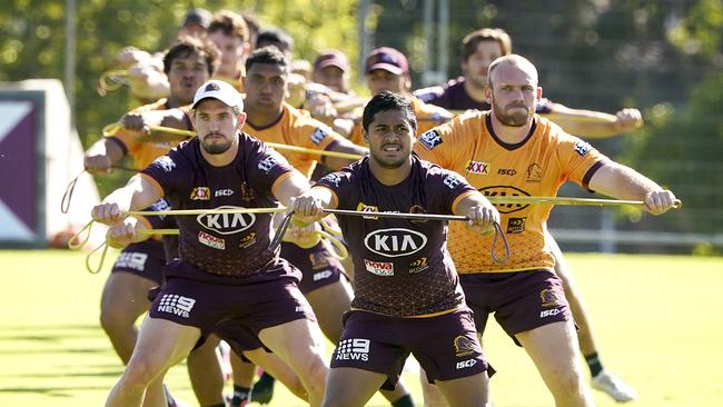 The Broncos train in Brisbane this week for the NRL’s May 28 return