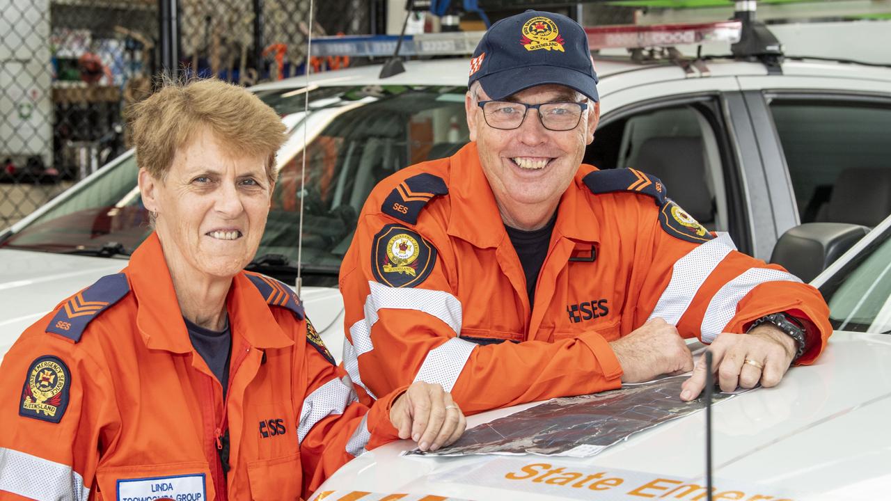 Linda Macnish and Kerry Hagan, SES Toowoomba Group. Monday, February 28, 2022. Picture: Nev Madsen.