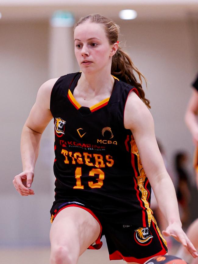 Melbourne Tigers Josie Agnew during the Basketball Australia Under-18 Club Championships at HBF Arena in Perth. Picture: Michael Farnell