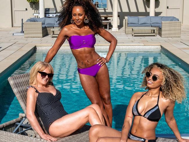 Mel B with her mother, Andrea, and daughter, Phoenix appear in a campaign for swimwear and lingerie brand Pour Moi. Picture: Jay Mawson for Pour Moi