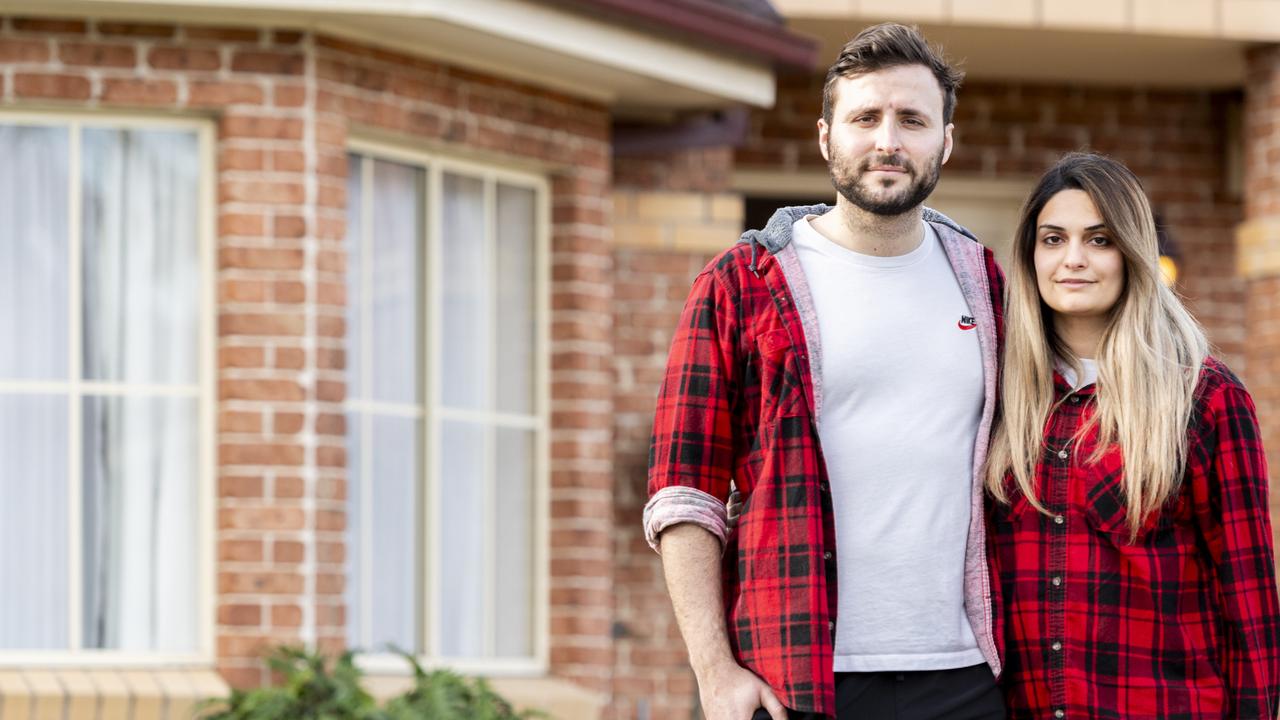 Peter and Ria Chrisafis at an auction in Greystanes. Picture: The Sunday Telegraph/ Monique Harmer