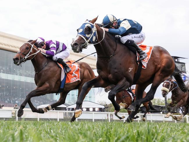 Sunsets ridden by John Allen wins the Neds Classic at Caulfield Racecourse on October 21, 2023 in Caulfield, Australia. (Photo by George Sal/Racing Photos via Getty Images)