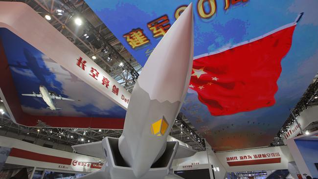 The PLA proudly displayed a model of its J-20 stealth fighter jet at Airshow China 2018 earlier this month in Zhuhai city, Guangdong, but questions remain about its fighting force’s capability. Picture: AP