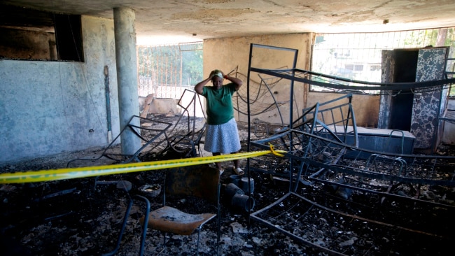 A Haiti orphanage after a fire. The poverty-stricken nation has not had a stable government in some years. The last election set to take place in October 2019 was postponed until September this year. Picture: Getty