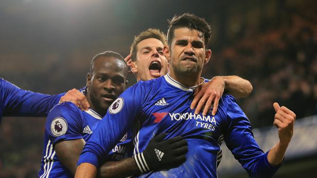 Diego Costa celebrates.