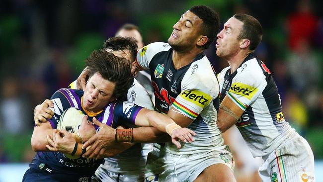 Viliame Kikau won’t be able to protect Nathan Cleary to start the year. (Photo by Michael Dodge/Getty Images)