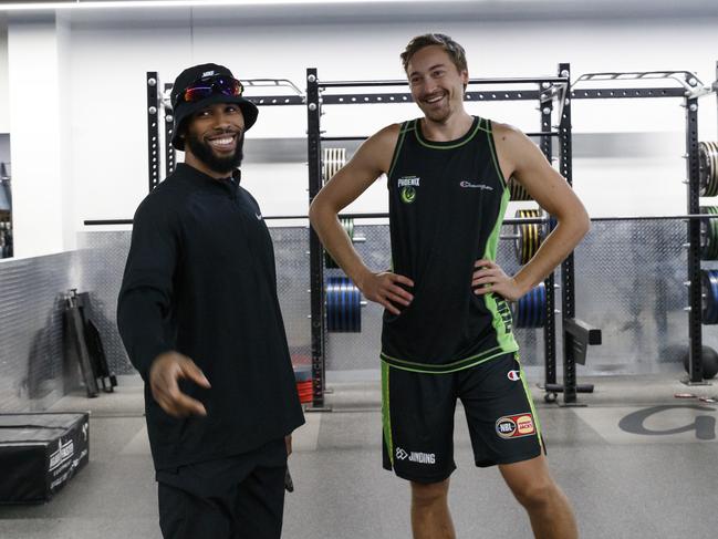 Gary Browne Jr and Ryan Broekhoff share a laugh. Picture: SEM Phoenix Media