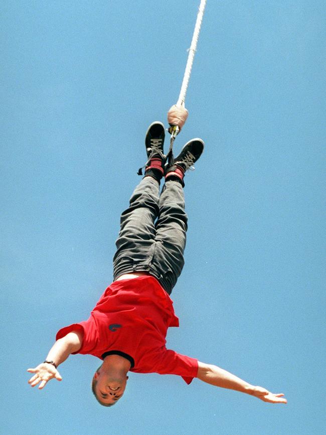 Actor and television personality Nathan Harvey bungee jumped at Magic Kingdom in the 1990s. Picture: Amusement Centre Travel