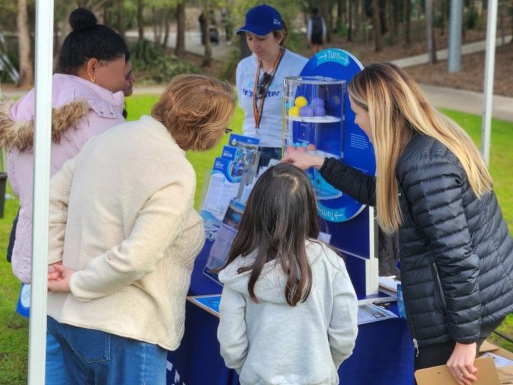 Sydney Water pop-up stalls offer the community to taste test PRW that has been brought in from countries already using the technology to produce drinking water. Picture: LinkedIn