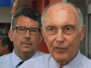 Warren Truss (Right) and Keith Pitt (Left) talk about the upcoming election. Picture: Brendan Bufi