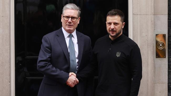 British Prime Minister Keir Starmer and Ukraine President Volodymyr Zelensky at Downing Street. Picture: Getty Images