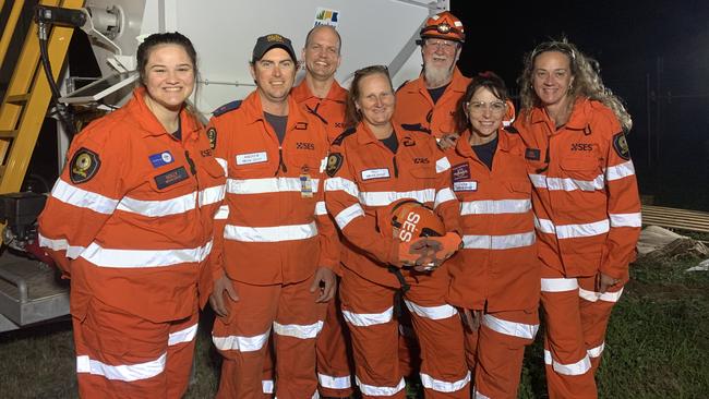 Mirani SES unit members (from left) Holly Biddle, Andrew Nicholson, Matthew Munchow, Kelly Oakley, Paul Cavanagh, Kylie Leahy and Sheree Biddle. Picture: Tara Miko