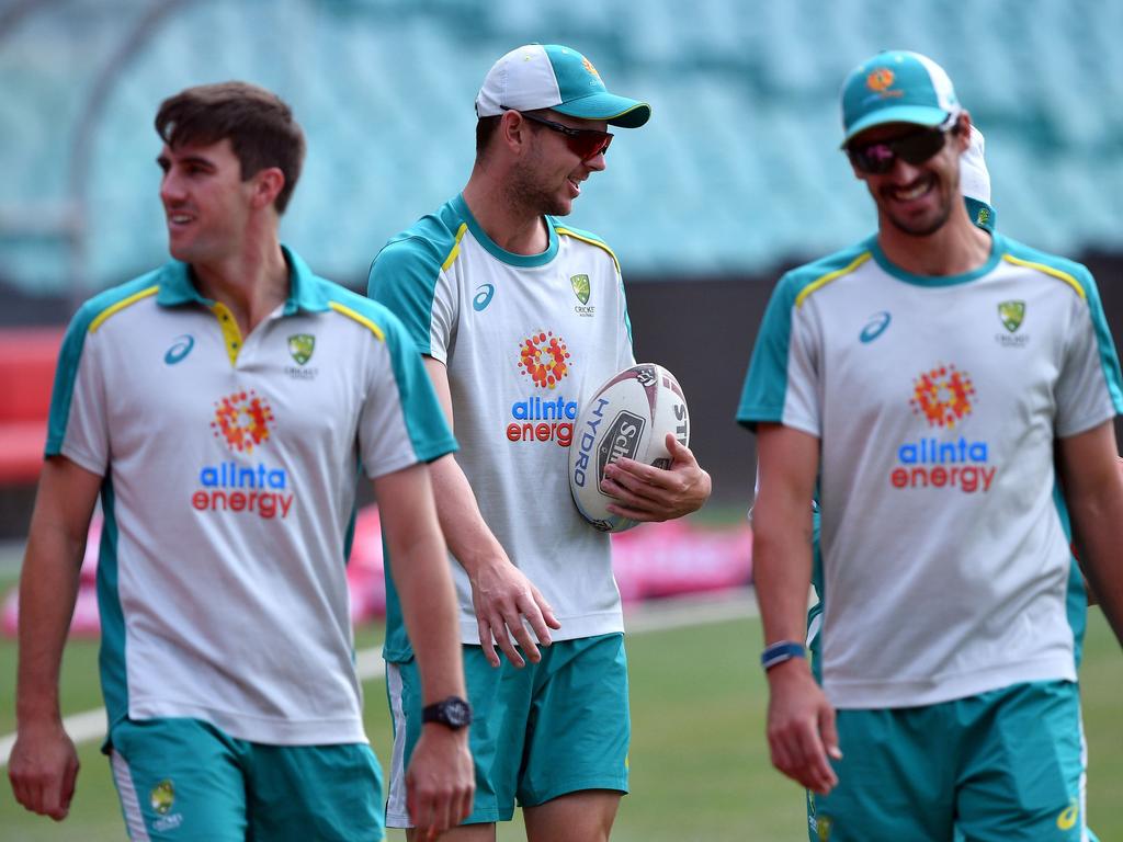 Australian pace trio Josh Hazlewood, Mitchell Starc and Pat Cummins.