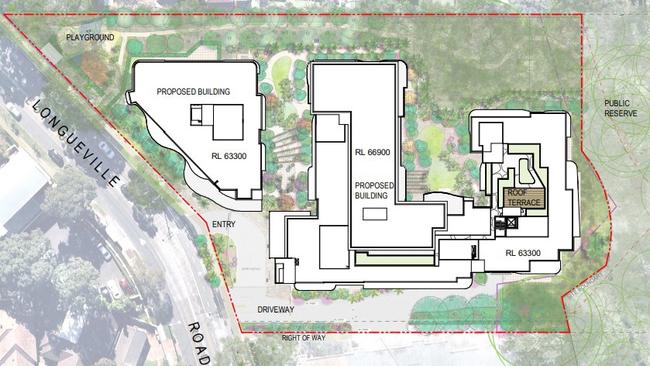 Two buildings are proposed for the site at 266 Longueville Rd. Picture: Thomas Adsett x Morrison Design