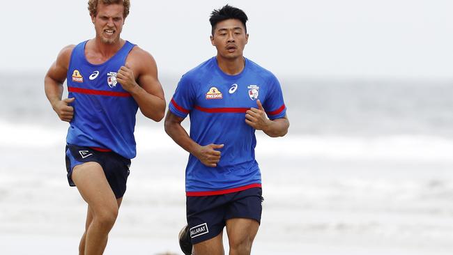 Lin Jong is working his way back from a knee reconstruction. Picture: Michael Klein