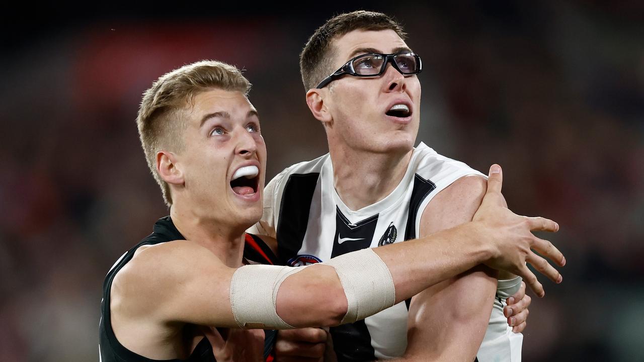 Nick Bryan (left) has signed a two-year deal to remain at Essendon. Picture: Michael Willson / Getty Images