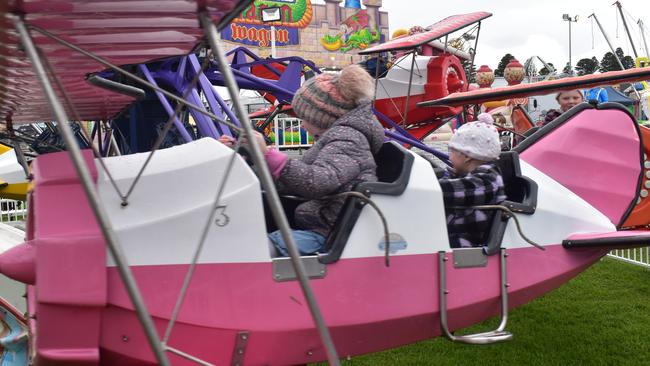 Macy Skene and Zara Wright having some fun on the show rides.