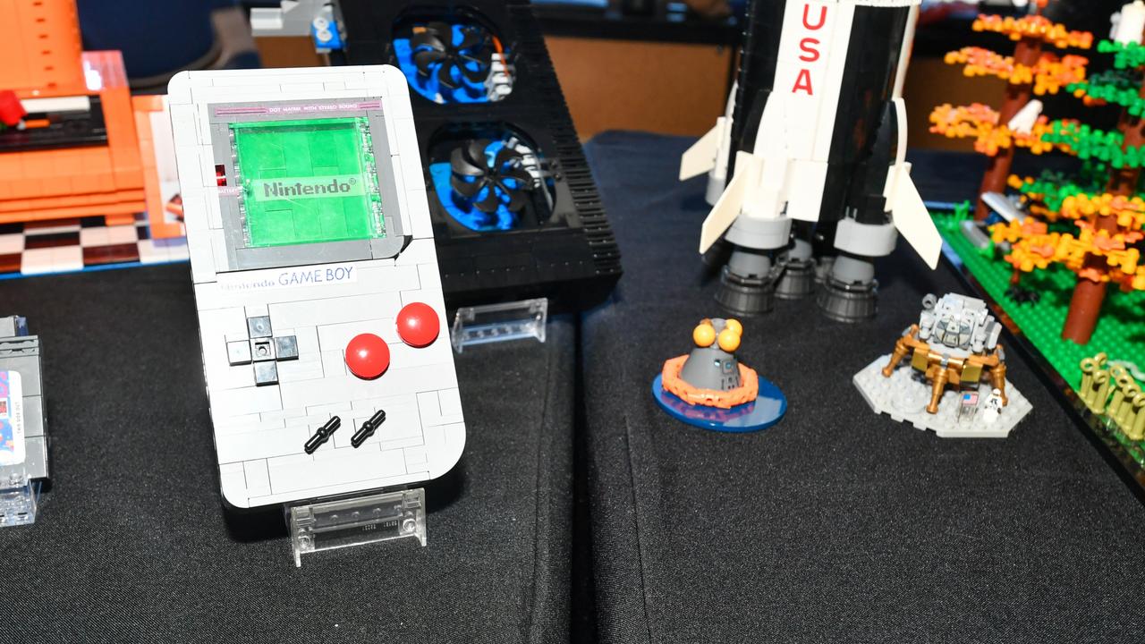 A Lego Gameboy created by 15-year-old Coopa Donnelly at the Ballina Brick Event in the Ballina RSL Club.