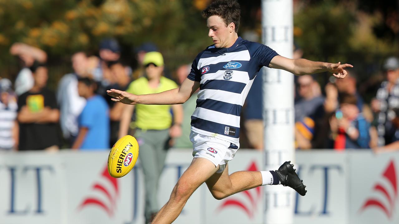 Geelong draftee Jordan Clark looked right at home at senior level. Picture: Getty