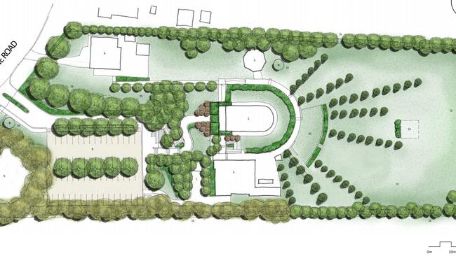 A birds-eye view of the proposed Buddhist monastery. Picture: Planning documents