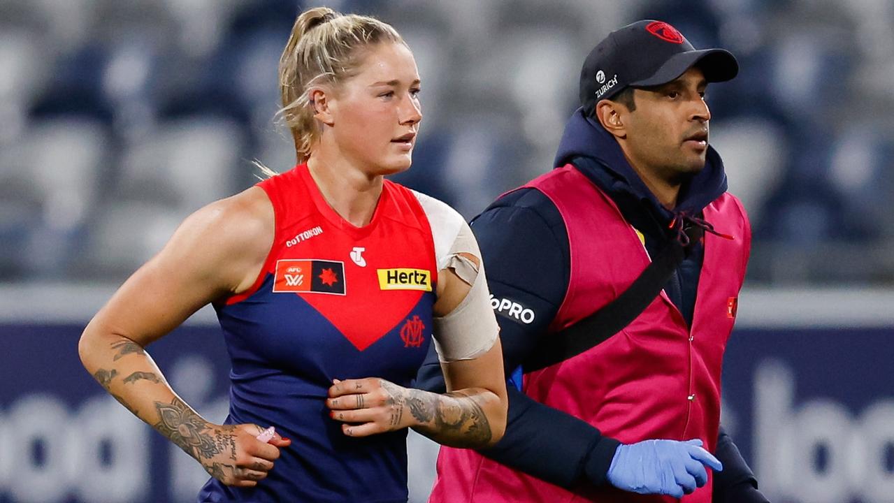 Tayla Harris had strong interest from Collingwood but is poised to join Hawthorn as part of a six-club mega trade. Picture: Dylan Burns / Getty Images