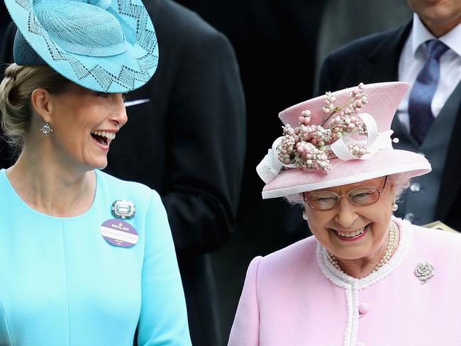 Queen Elizabeth II and Sophie, Countess of Wessex attend the second day of Royal Ascot at Ascot Racecourse in 2016. Picture: Getty