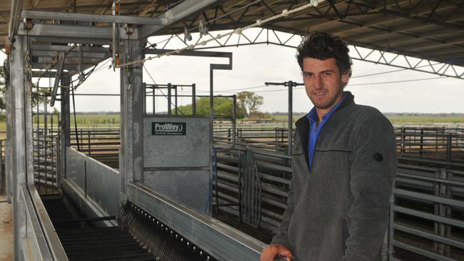 Young gun: Henry Goode on the farm at Barooka in South Australia’s South East. Picture: James Wagstaff