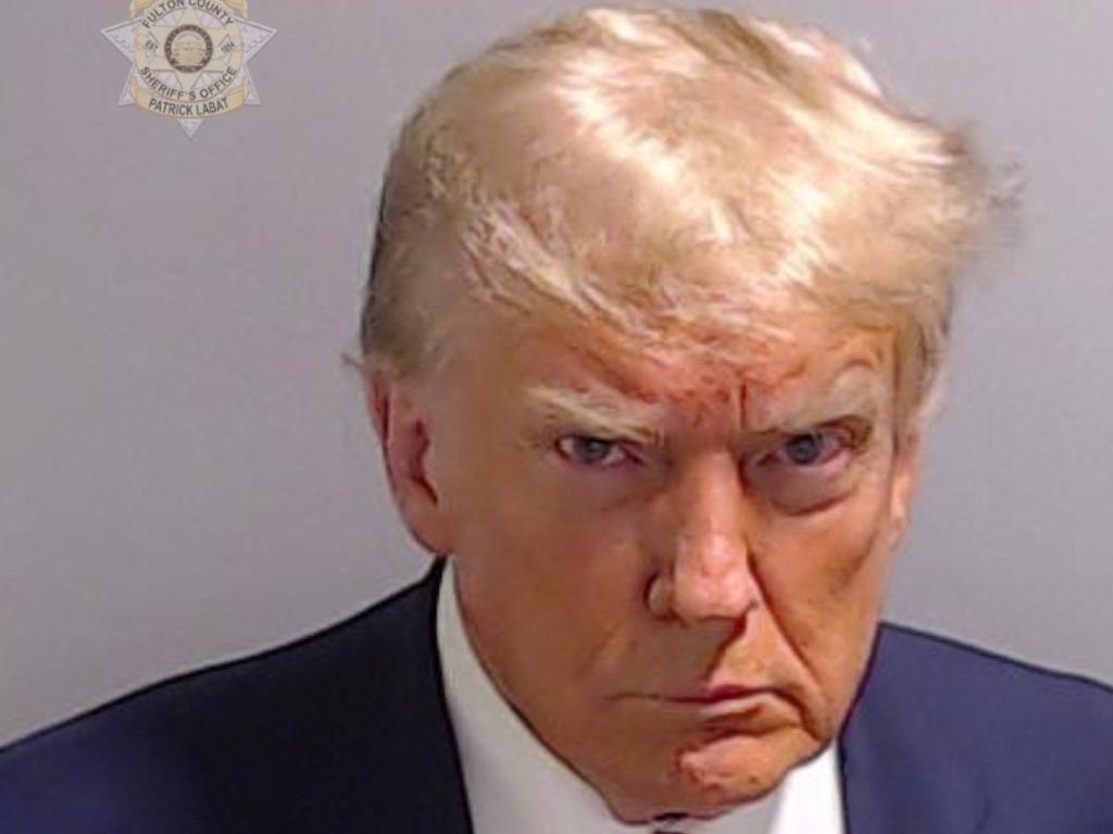 Donald Trump is making millions off his mug shot. Picture: Fulton County Sheriff's Office/AFP