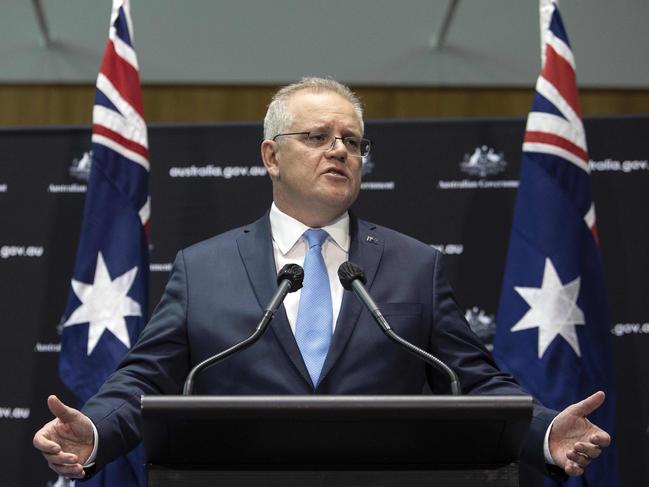 CANBERRA, AUSTRALIA-NCA NewsWire Photos AUGUST 21 2020The Prime Minister Scott Morrison speaks during a press conference in Parliament House, Canberra.Picture: NCA NewsWire /Gary Ramage