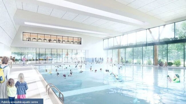 A concept image of the developed Aquatic Centre under the Adelaide Crows’ plans.