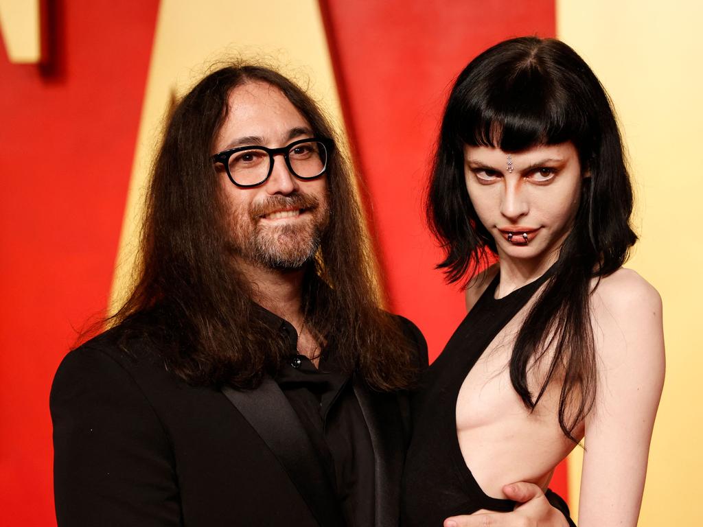 Sean Lennon, with girlfriend Charlotte Kemp Muhl, says he got death threats after mocking Prince Harry. Picture: AFP