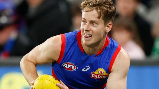 Lachie Hunter in action during the 2022 AFL season. Photo by Michael Willson/AFL Photos via Getty Images.