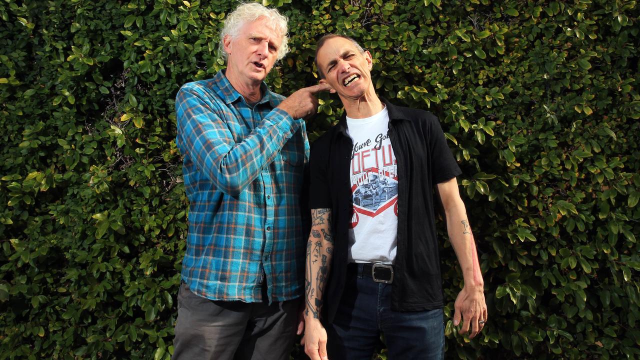 Author Andy Griffiths, right, and illustrator Terry Denton are working on their 12th Treehouse book. Picture: Aaron Francis