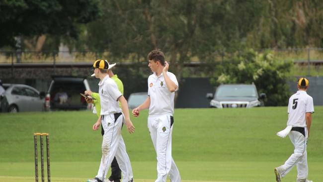 Aiden Mohr. AIC First XI cricket between St Peters Lutheran College and St Laurence’s College. Saturday February 10,2024.