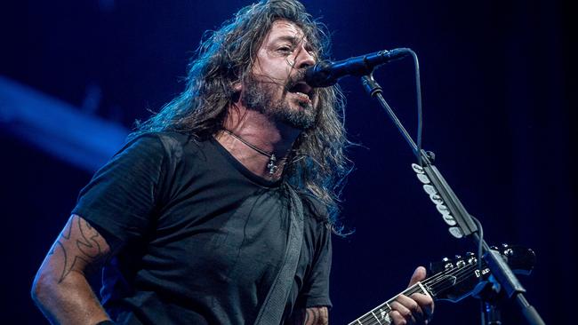 Foo Fighters frontman Dave Grohl during the band’s previous Victorian appearance at Etihad Stadium in 2018. Picture: Jake Nowakowski