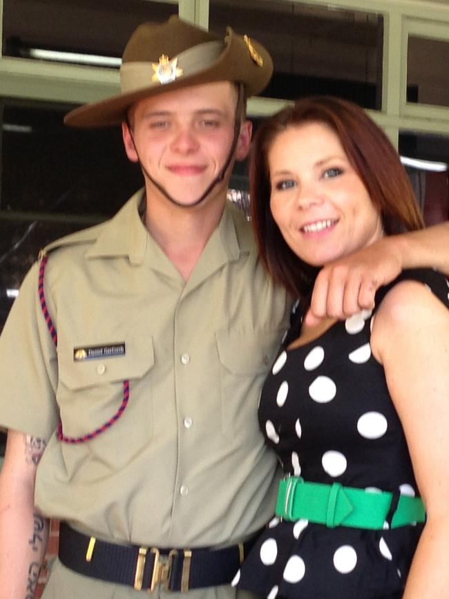 Daniel Garforth with his mum in 2013. He took his life, aged 21, in 2014.