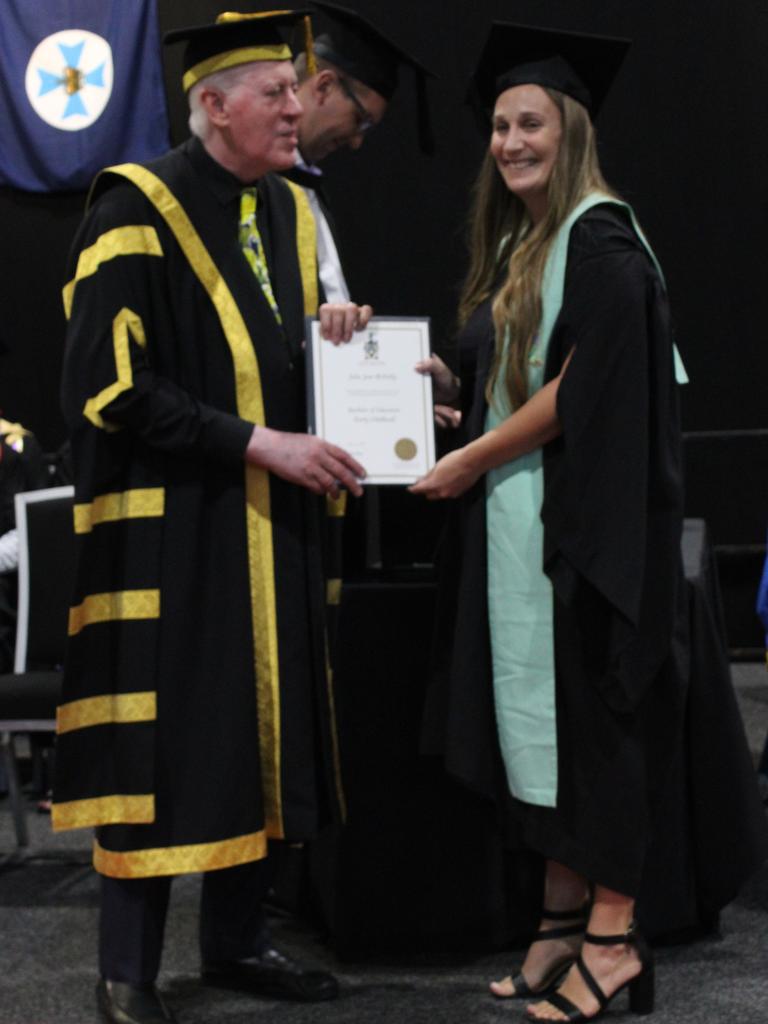 Julia McNeilly graduated with a Bachelor of Education (Early Childhood) at the CQUniversity graduation ceremony in Bundaberg on December 14, 2023.