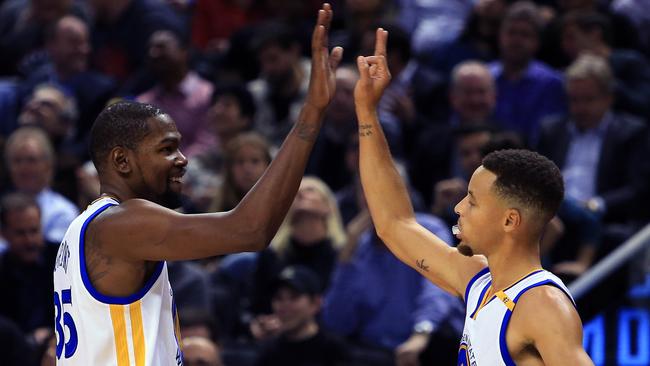 Aussie fans will be hoping to see Kevin Durant and Steph Curry on court. Picture: Getty