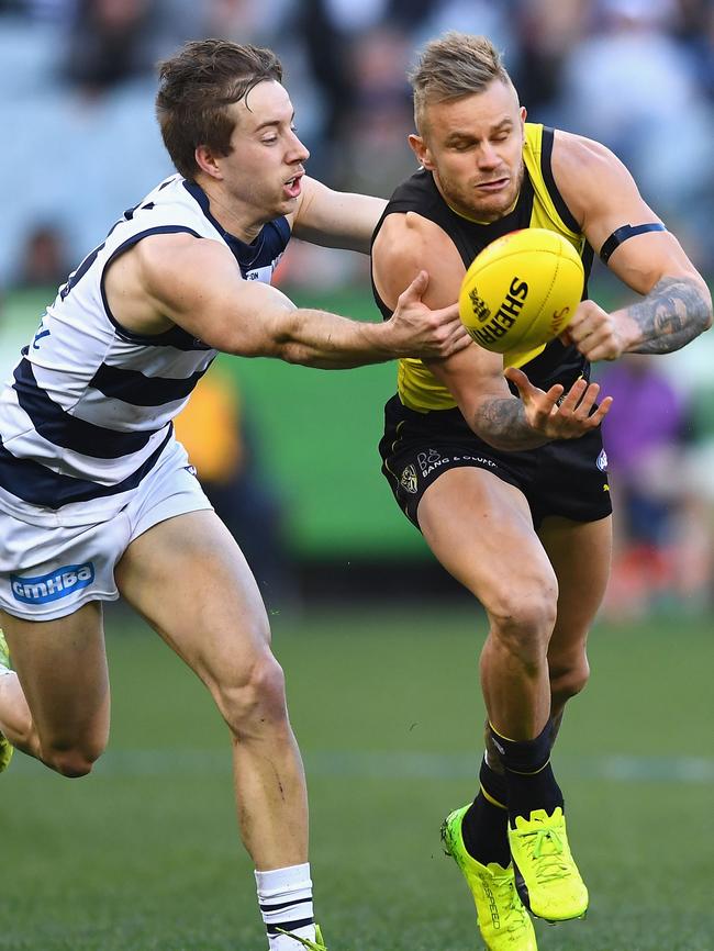 Brandon Ellis during the round 13 match against the Cats. Picture: Quinn Rooney/Getty Images