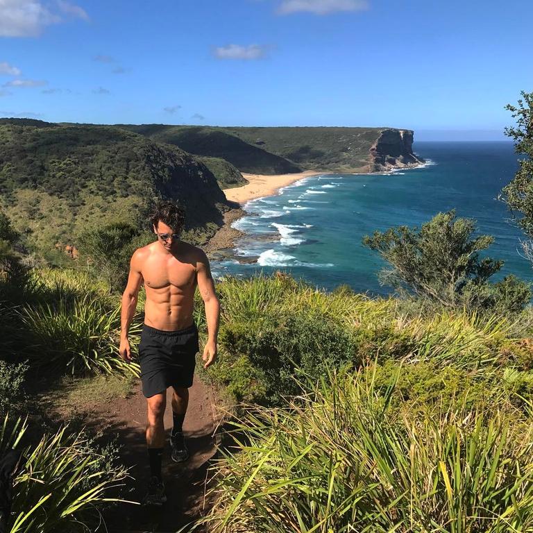 Matty Johnson ... “You know they’re a good friend when they agree to take topless hiking photos of you.” Picture: @matthewdavidjohnson/Instagram