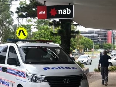 Police were called after the alleged bank robbery at NAB on Griffith St in Coolangatta around 12pm on Tuesday. Photo: Les Graue