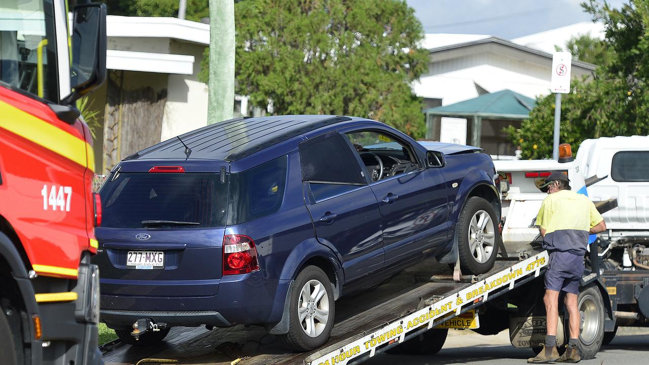 A woman was trapped in the wreckage of a vehicle following a two car crash in Townsville. The crash happened at the intersection of Elizabeth St and Alfred St in Aitkenvale. PICTURE: MATT TAYLOR.