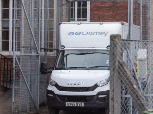 The prison van takes Hepburn to jail after he was sentenced today.